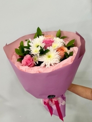 Pembe ve Turuncu Gül Buketi