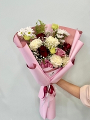 Gül ve Lisianthus Buketi